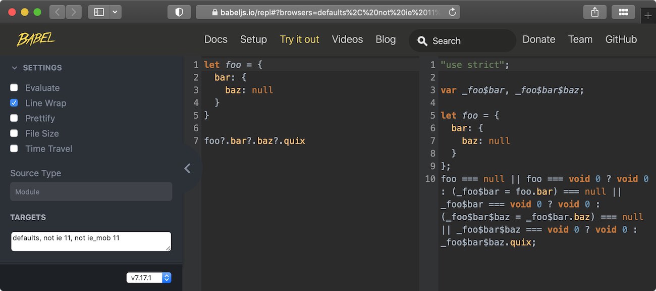 Screenshot of the Babel REPL
